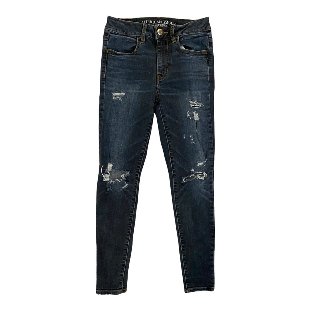 AE American Eagle DENIM Hi Rise JEGGINGS Jeans 2 Short